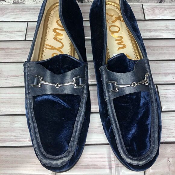 Sam Edelman Talia Blue Suede Horsebit Moc Toe Loafers Flats Women Sz 9M US/39EU - Picture 3 of 15
